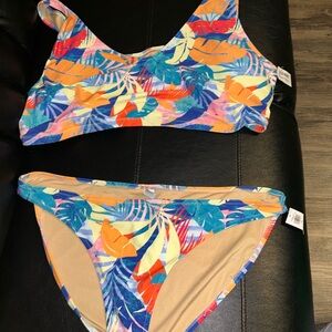 Old Navy Colorful Leaf Print Bikini